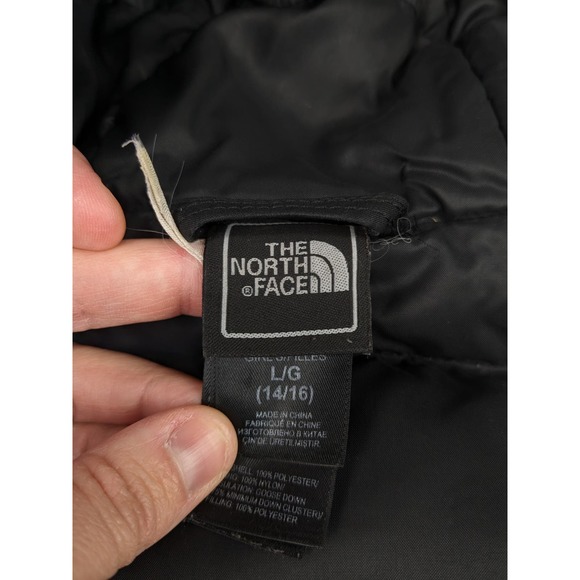 North Face 550 Black Patterned Puffer Coat - Picture 4 of 12